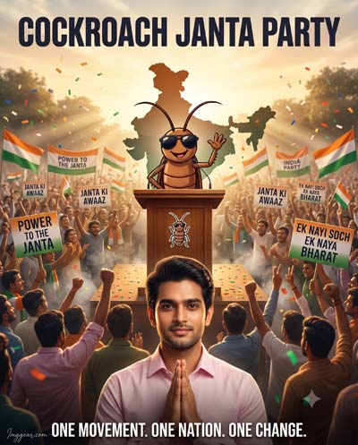 Trending Cockroach Janata Party Photo Editing Prompt