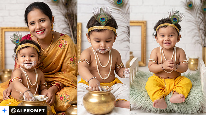 5 Viral Baby Krishna Prompt for Gemini AI Cute Krishna Photo Editing Ideas