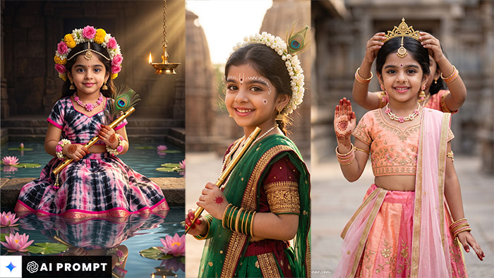 Radha Krishna Prompt for Baby Girl 5 Best Cute & Divine Gemini AI Photo Editing Prompts