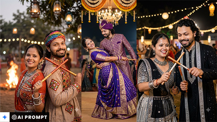 10 Stunning ChatGPT Navratri Garba Couple AI Photo Prompts