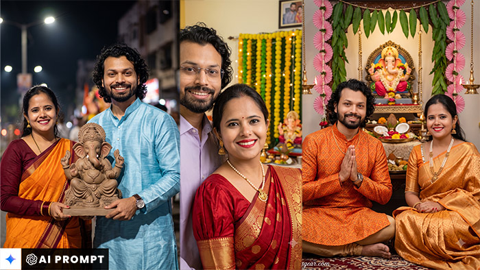 5 Best Couple Ganesh Chaturthi AI Prompt