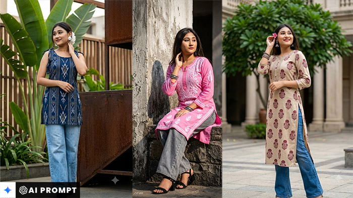 5 Best Gemini AI Prompts Girl in Kurti & Denim (Instant Viral Prompts)