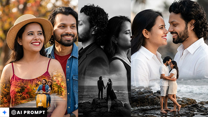 5 Cinematic Double Exposure Couple Prompts For Gemini And ChatGPT , Lovely Couple Photo