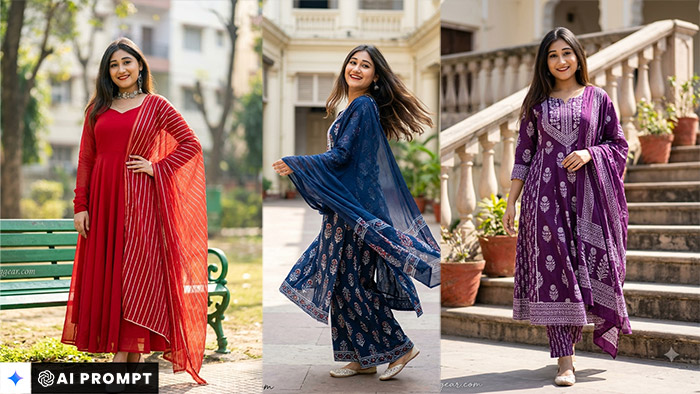5 Stunning Girls In Kurti AI Prompts for Gemini (Viral Realistic Photos)