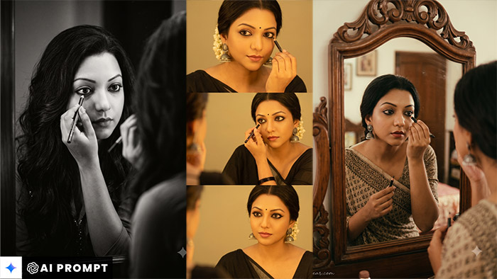 5 Stunning Viral Mirror Kajal Look AI Photo Editing Prompts