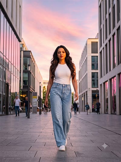 Aesthetic sky street AI photo prompts