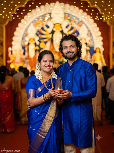ChatGPT Durga Puja Photo Editing Prompts For Couple