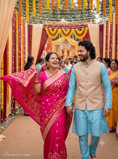 ChatGPT Durga Puja Photo Editing Prompts For Couple