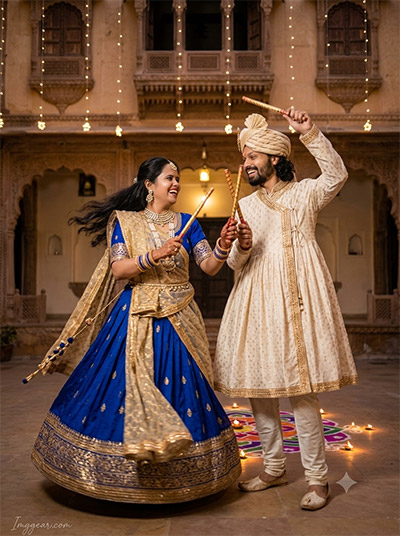 ChatGPT Navratri Garba Couple AI Photo Prompts