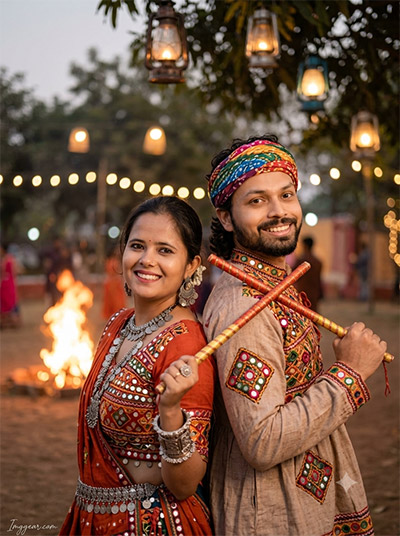 ChatGPT Navratri Garba Couple AI Photo Prompts