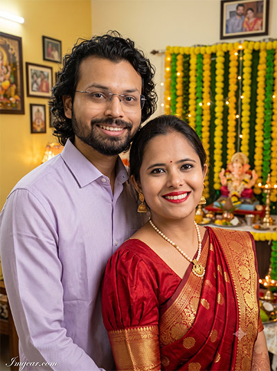 Couple Ganesh Chaturthi AI Prompt