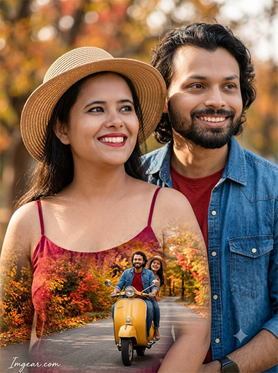 Double Exposure Couple Prompt