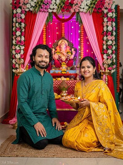 Ganesh Chaturthi AI Photo Editing For Couple
