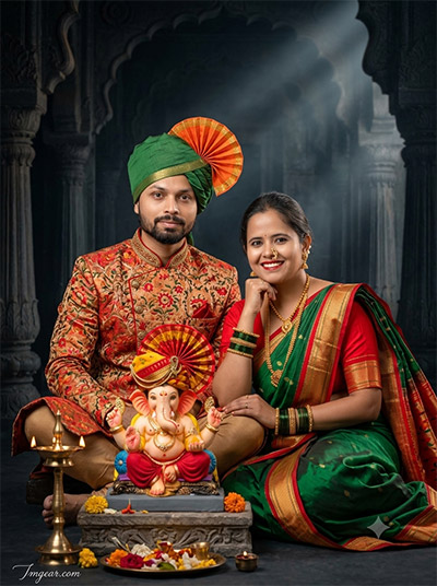 Ganesh Chaturthi AI Photo Editing For Couple