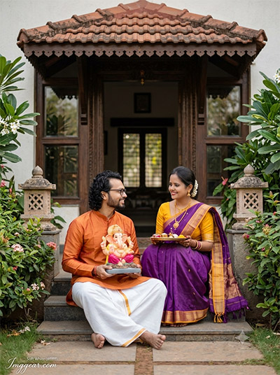 Ganesh Chaturthi AI Photo Editing For Couple