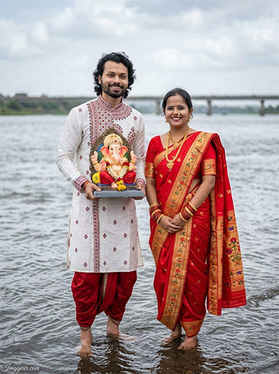 Ganesh Chaturthi AI Photo Editing For Couple