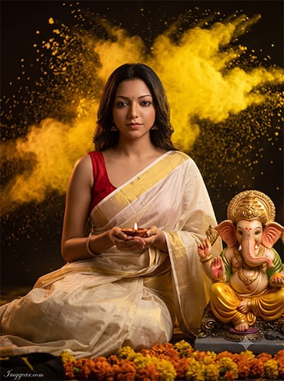 Ganpati Bappa And Girl Prompt