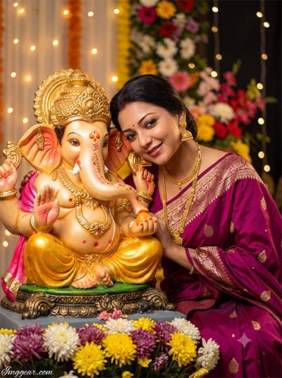 Ganpati Bappa And Girl Prompt