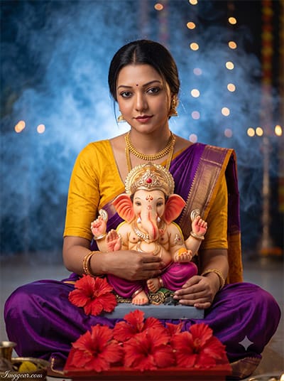 Ganpati Bappa Prompt Girl
