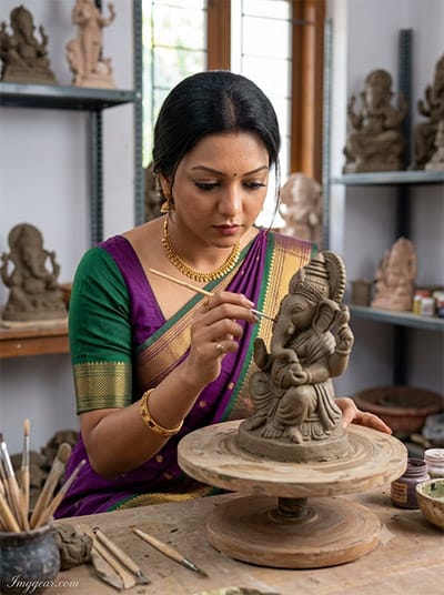 Ganpati Bappa Prompt Girl