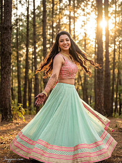 Gemini Girl Lehenga Photo Prompt