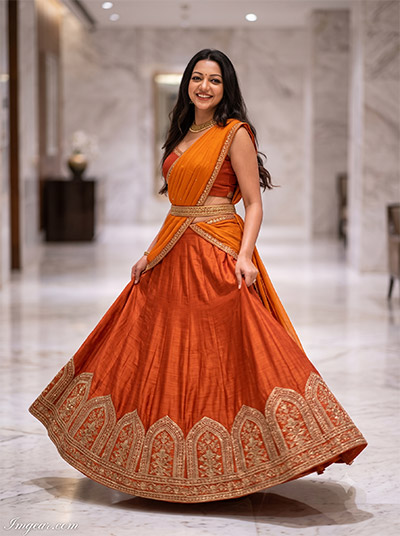 Gemini Girl Lehenga Photo Prompt
