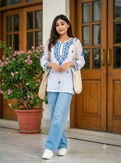 Kurti And Denim Jeans Gemini Prompt