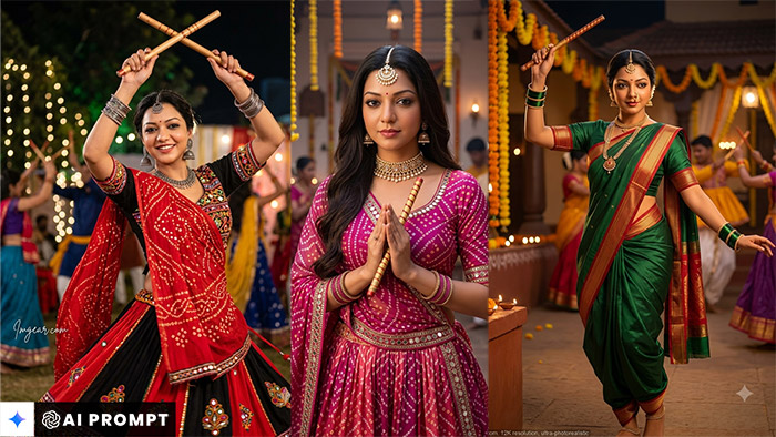 Top 10 ChatGPT Navratri Garba Girls AI Photo Prompts