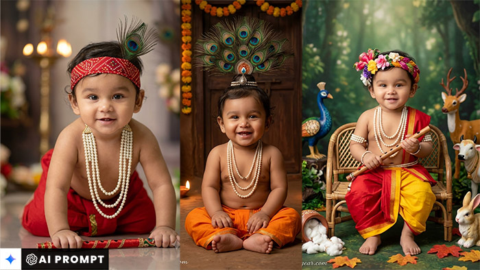 Top 5 Stunning Baby Krishna Prompt for ChatGPT Best AI Photo Editing Prompts
