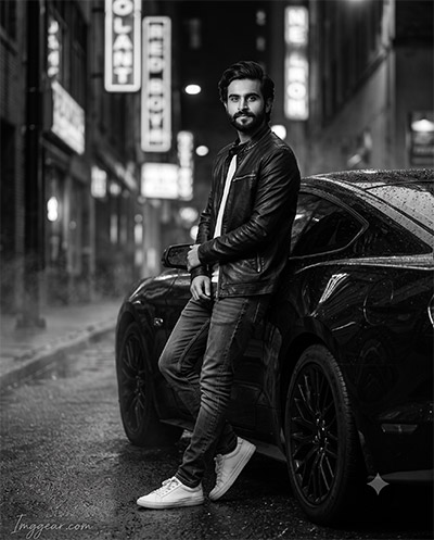 cinematic black and white car photos prompts