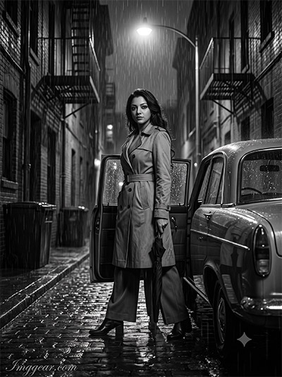 cinematic black and white car photos prompts