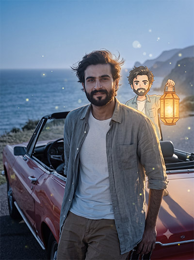 Anime Flashlight AI Photo Editing Prompt
