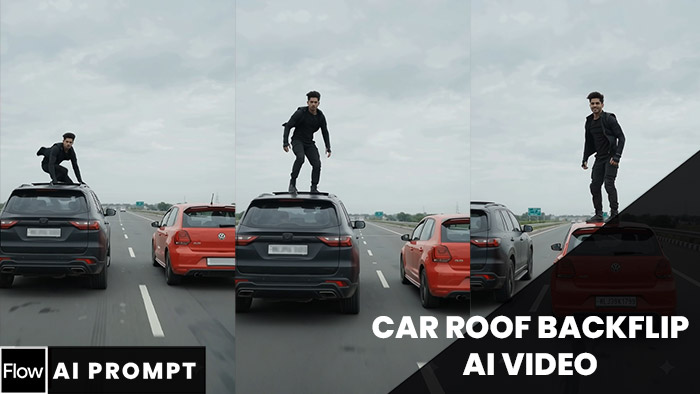 Trending Car Roof Backflip AI Video Editing Prompt